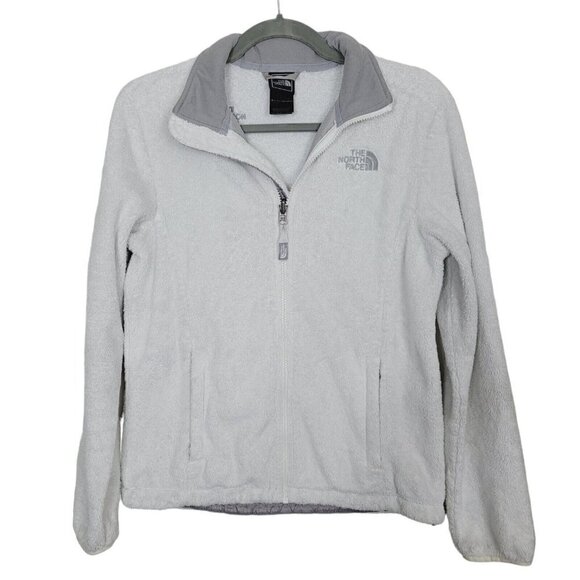 The North Face Sz Small AAHY Osito Silken Fleece Jacket Off White Gray READ - Picture 1 of 12